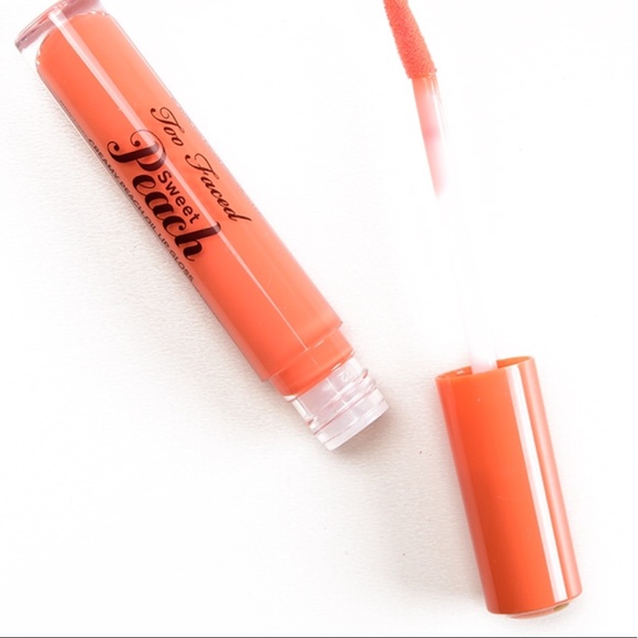 🌟🧚♀️POPPIN PEACH Too Faced DISCONTINUED Creamy Peach Lip Oil NWOBOX - Picture 4 of 8